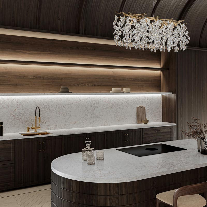 Plan de travail en Quartz Silestone® Riviere Rose